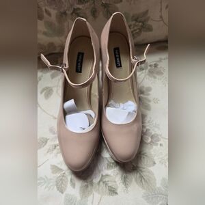 Nine West Blush Patent Mary Jane Pumps with Ankle Strap